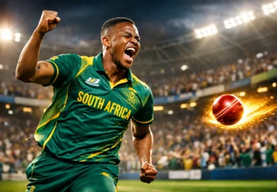 Nqobani Mokoena South Africa fast bowler debut celebration