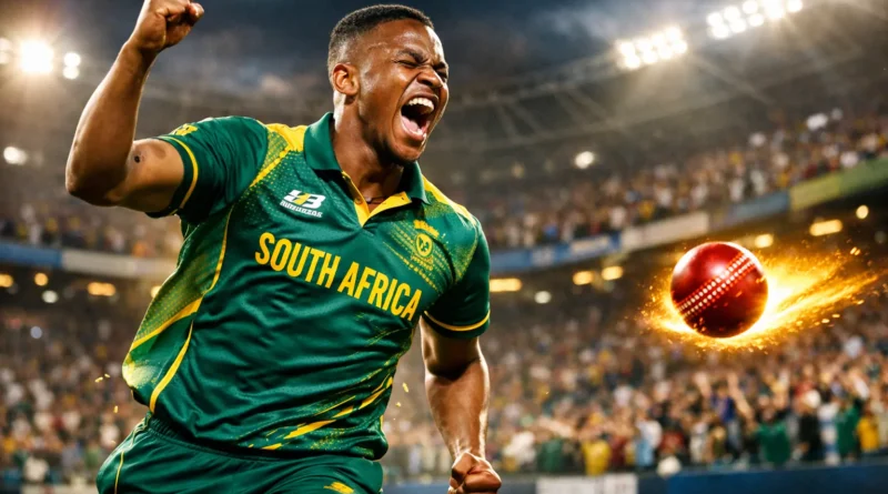 Nqobani Mokoena South Africa fast bowler debut celebration